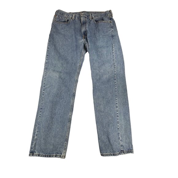 Levi's 505 Straight Fit Jeans Men's 36x32 Classic Blue Denim - Picture 1 of 10